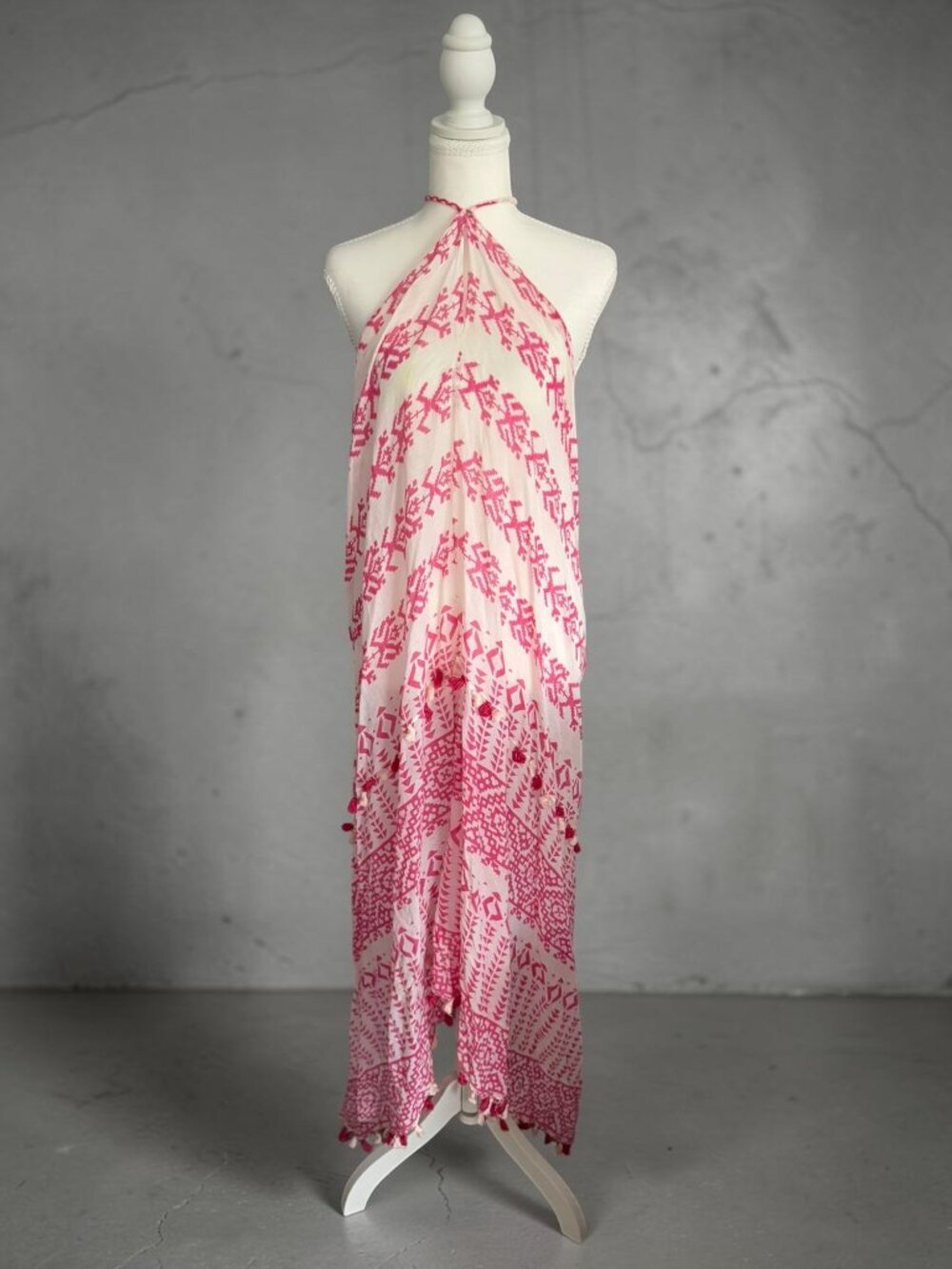 LOVESTITCH Pink White Maxi Dress Size S/M